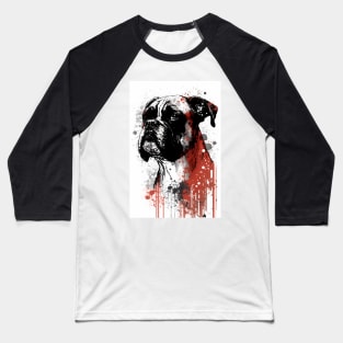 Boxer Dog Portrait Baseball T-Shirt